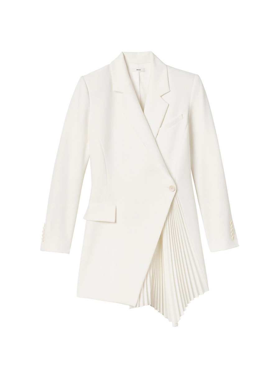 Women's Juliet Pleated Blazer Minidress - Daikon - Size 14 | Saks Fifth Avenue