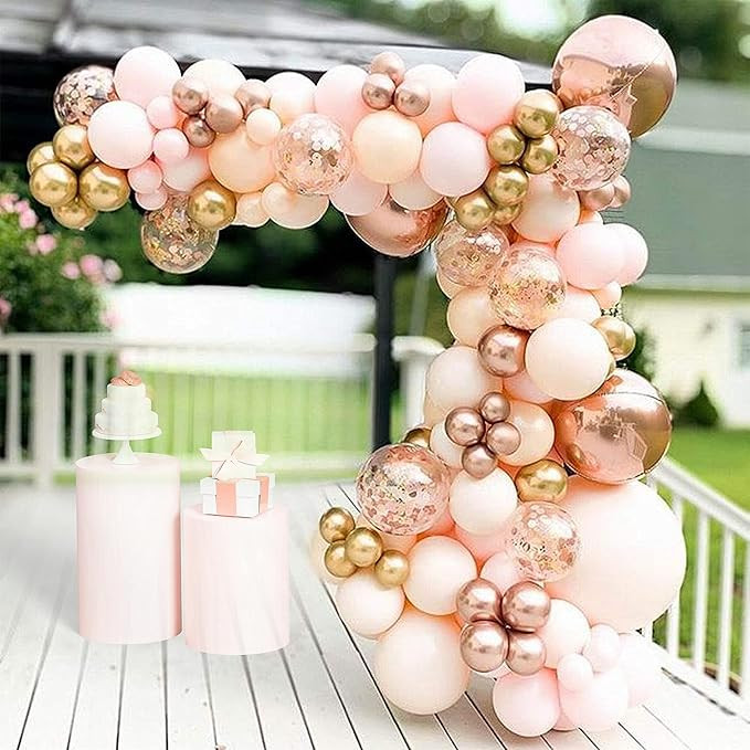 134pcs Macaron Orange Balloon Garland Arch Kit Metallic Chrome Ballons with 4D Globos and Rose Go... | Amazon (US)
