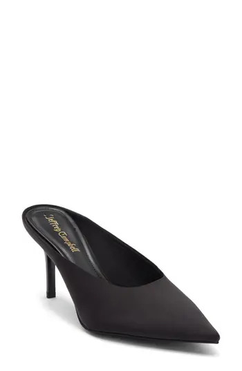 Jeffrey Campbell Ecoute Pointed Toe Mule in Black Satin at Nordstrom Rack, Size 9 | Nordstrom Rack