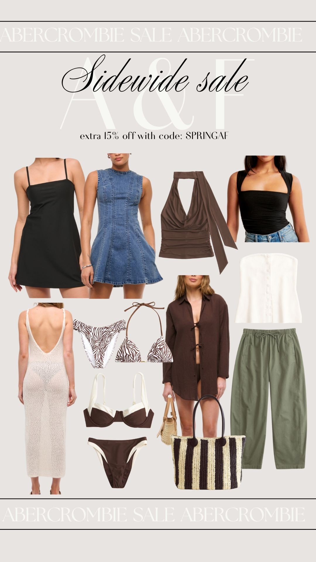 Code: SPRINGAF for extra 15% off. 
Abercrombie spring sale. Abercrombie sale. A&F sale. 

#LTKStyleTip #LTKFindsUnder50 #LTKSwim