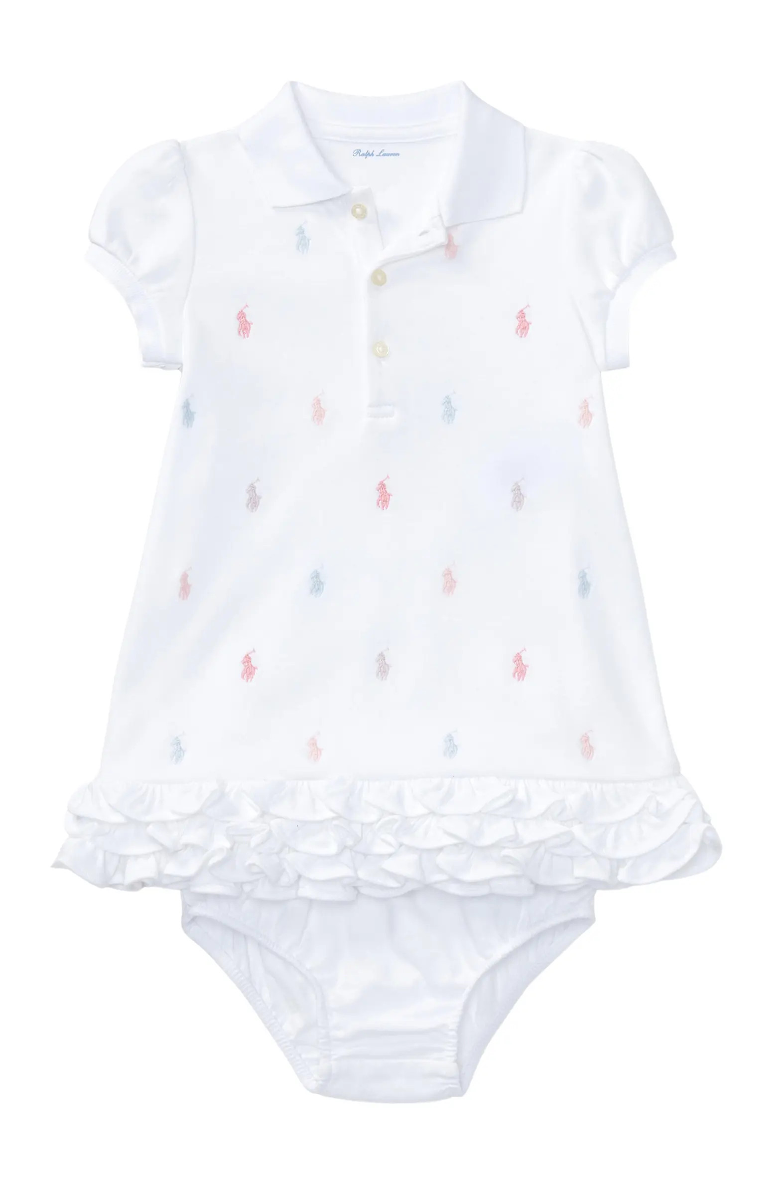 Ralph Lauren Cupcake Embroidered Polo Dress & Bloomers Set | Nordstrom | Nordstrom