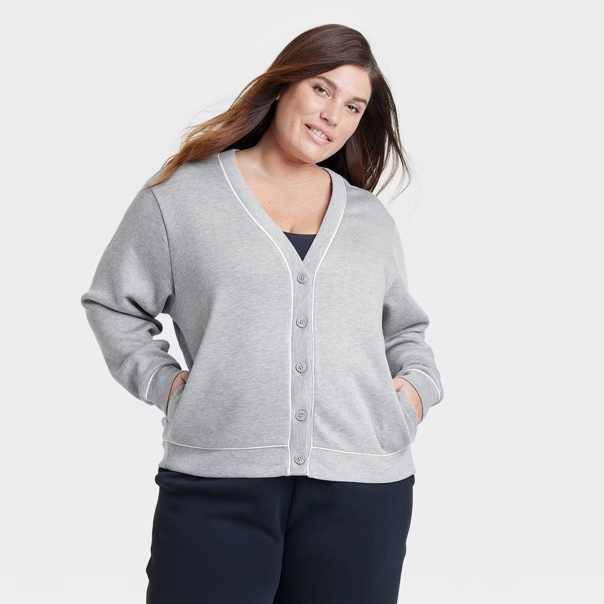 Women's Piped Button-Up Cardigan - All In Motion™ | Target
