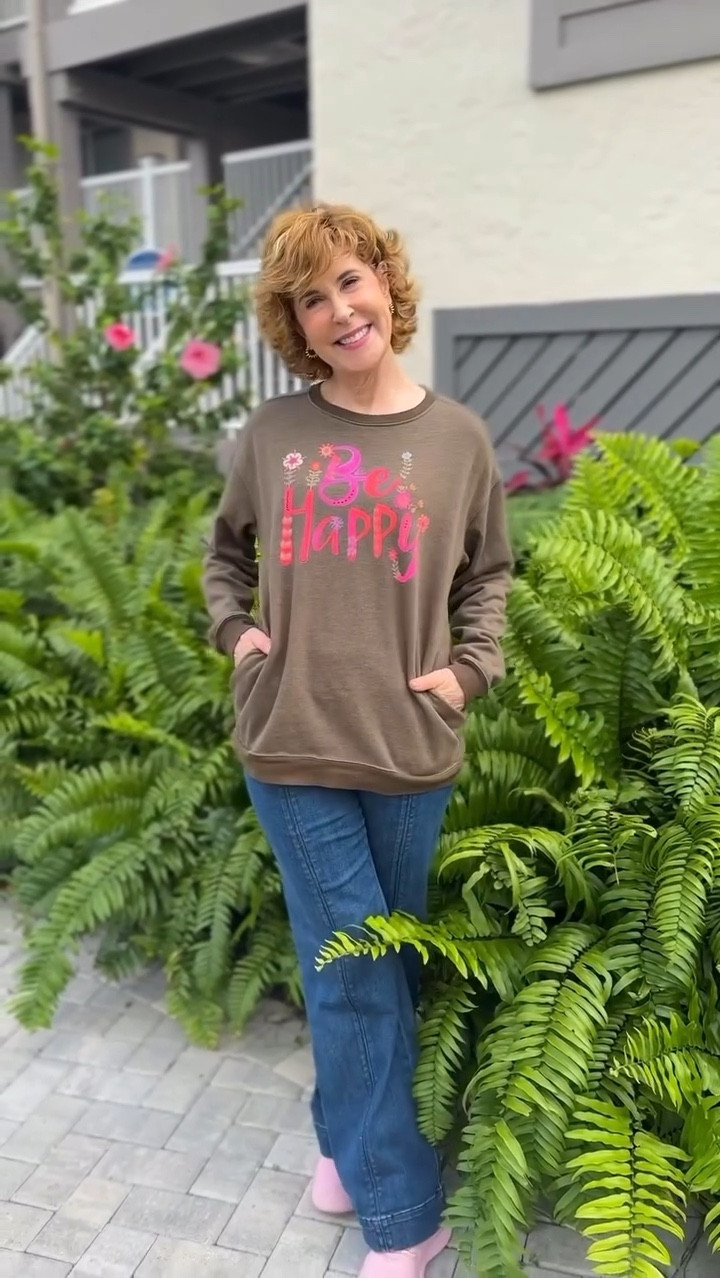 “Be Happy.”
Not in a fake-it, ignore-your-feelings way… but in a choose-joy-on-purpose kind of way.

There’s actually science behind this. When you smile or act cheerful, your brain releases feel-good chemicals like dopamine and serotonin. It’s called the facial feedback loop, and it reminds us that sometimes our actions can gently lead our feelings.

That’s one reason this sweatshirt makes me smile every time I put it on. It’s cozy, soft on the inside, has pockets (always a yes), and carries a message we all need on hard days and good ones alike.

I paired it with my favorite pull-on traveler jeans (trouser-inspired wide leg, mid-rise, comfy stretch, and back patch pockets) and they’re 25% off this weekend, which makes them even better. And these darling pink sneakers? Tie once, then slip on hands-free for all-day comfort and support.

Because joy doesn’t always start as a feeling.
Sometimes, it starts as a choice.


#LTKValentine #LTKootd