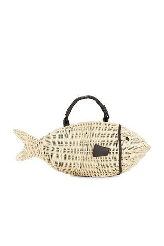 Staud Cleo Fish Tote Bag in Beige | FWRD 