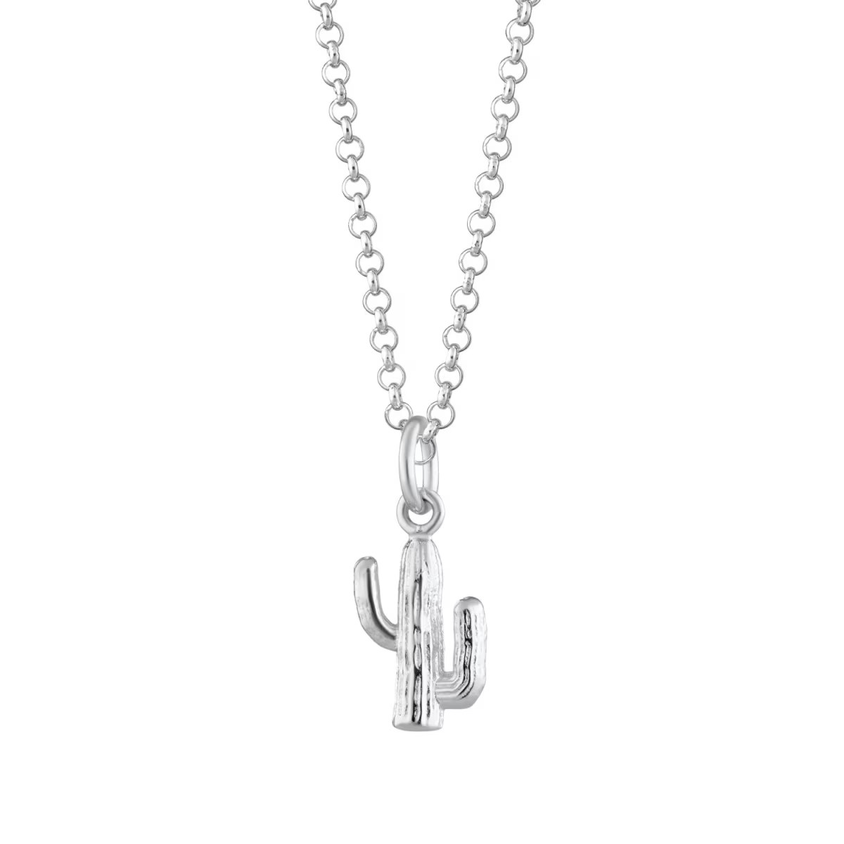 Silver Cactus Charm Necklace | Wolf & Badger