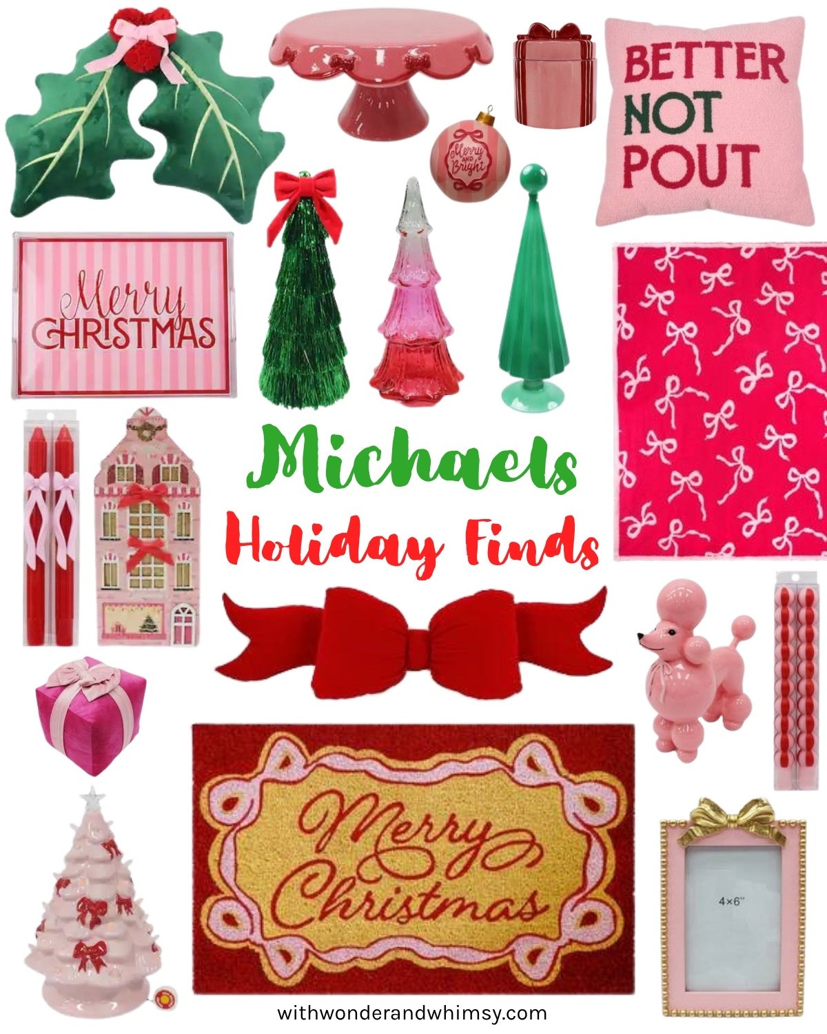 Michaels Holiday Finds 🎀❤️

Michaels stores, holiday decor, Christmas decor, pink and red Christmas, home decor, holiday decorating, Christmas decorating, taper candles, doormat, throw pillows, bows, ribbons 

#LTKHoliday #LTKFindsUnder50 #LTKHome
