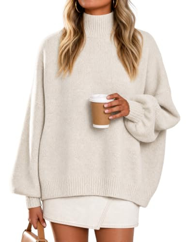 ZESICA Women's Fall Winter Long Sleeve Turtleneck Oversized Sweaters | Amazon (US)