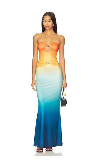 Runaway The Label Kleo Maxi Dress in Orange. - size M | Revolve Clothing (Global)