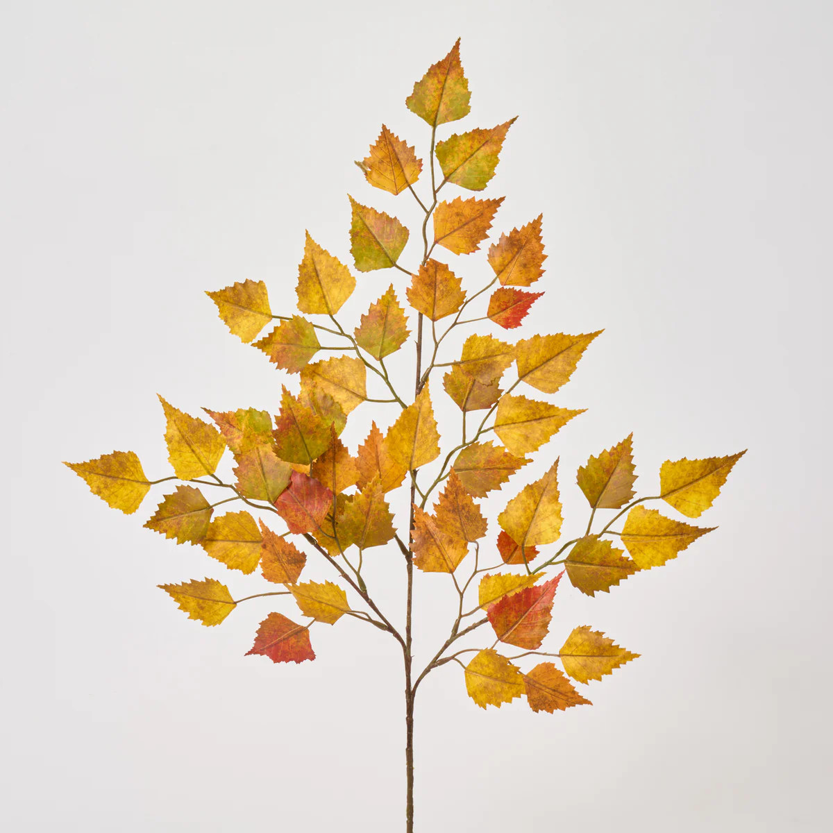 Fall Orange Birch Leaf Branch Faux Autumn Foliage Spray  - 26" | Darby Creek Trading