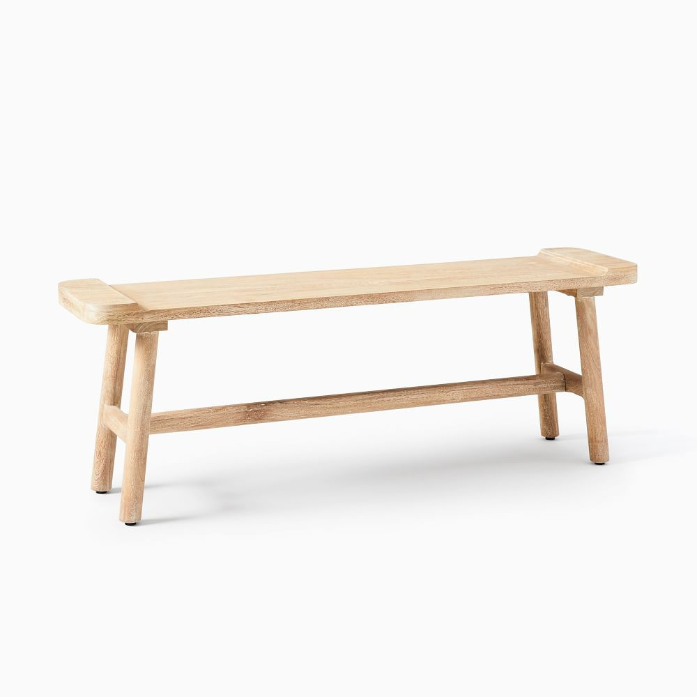 We Miller Collection Whitewash 50 Inch Bench | West Elm (US)