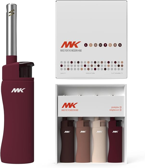 MK Candle Lighter, Butane Refillable Wind-Resistant Flame, 4-Pack for BBQ, Camping, Outdoor Use (... | Amazon (US)