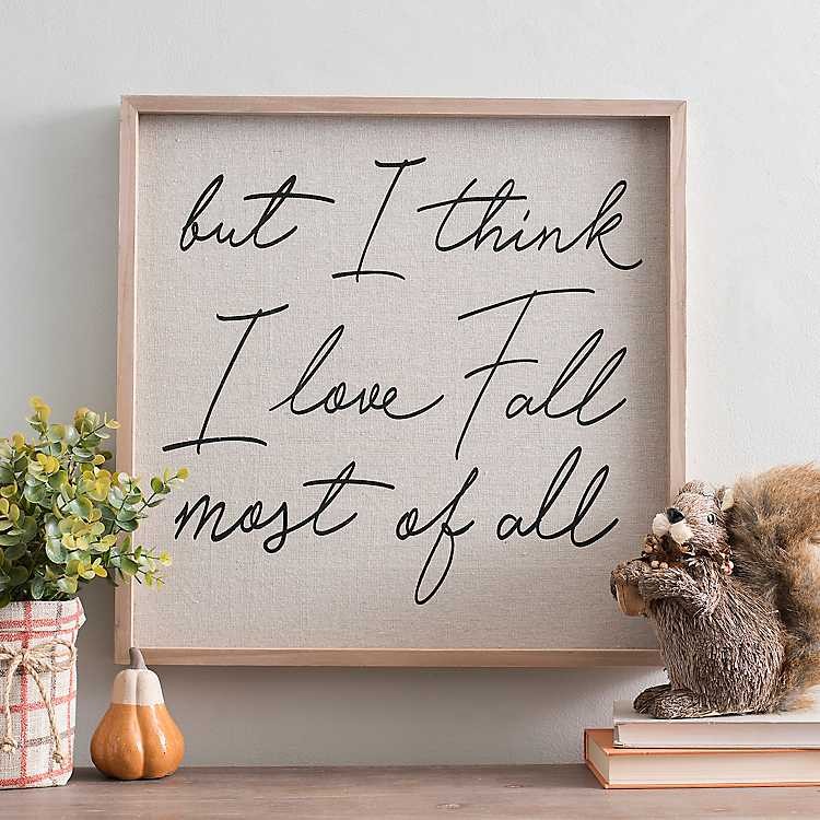 Tan and Black I Love Fall Framed Art Print | Kirkland's Home