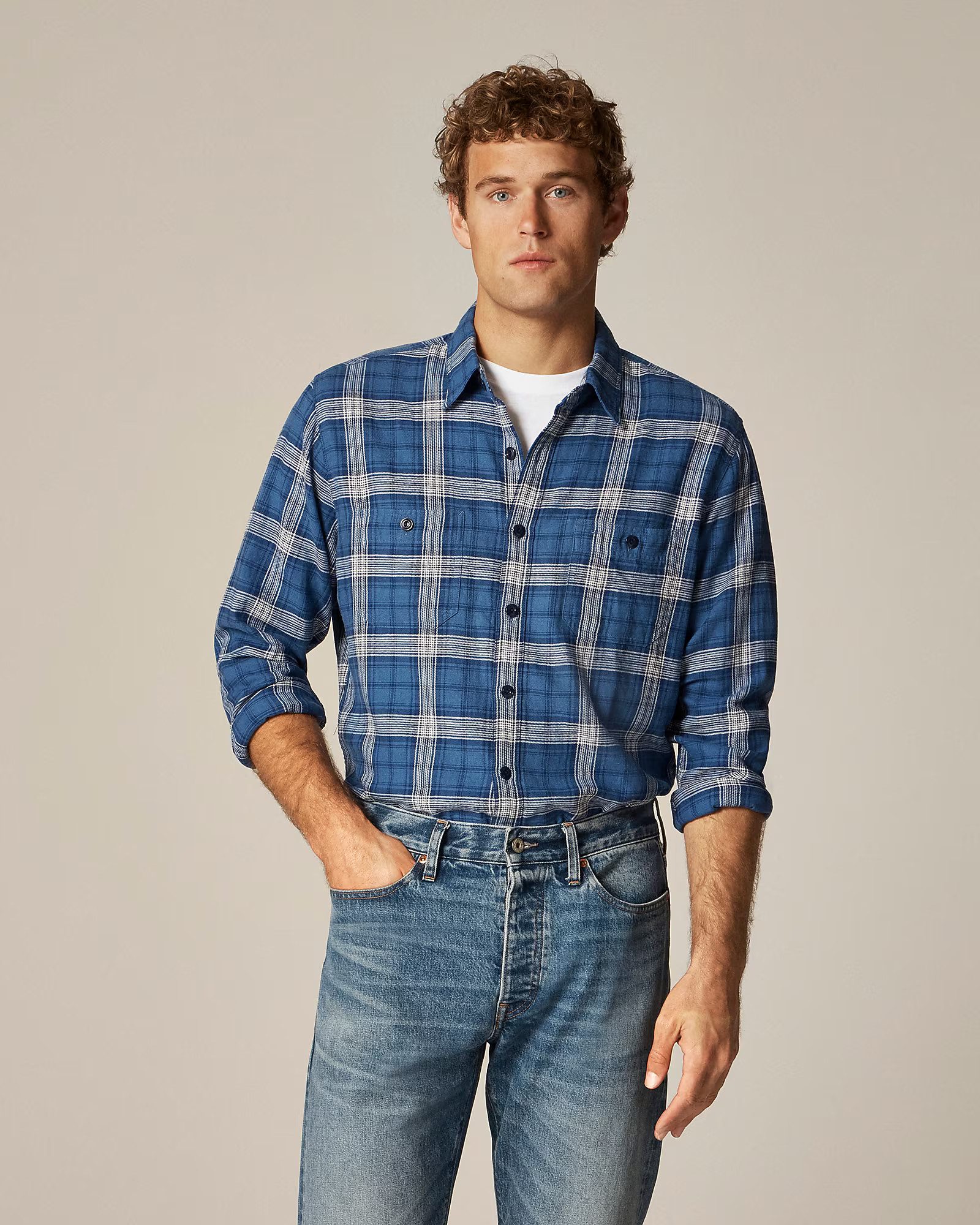 Cotton-hemp blend twill workshirt | J. Crew US