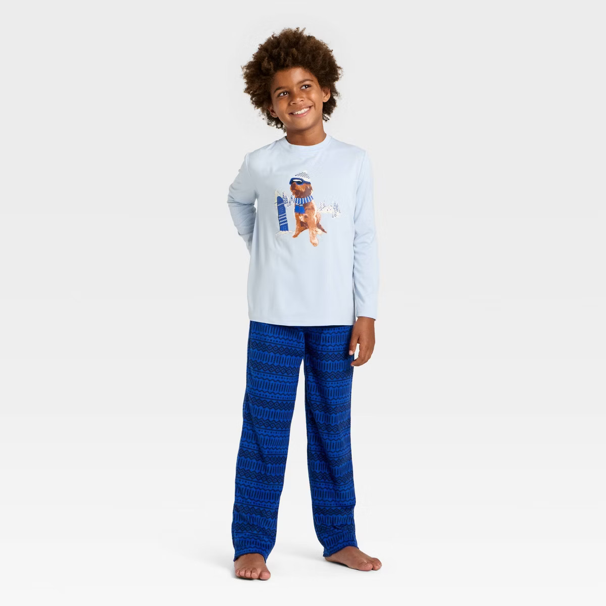 Boys' 2pc Long Sleeve Holiday Pajama Set - Cat & Jack™ Blue | Target