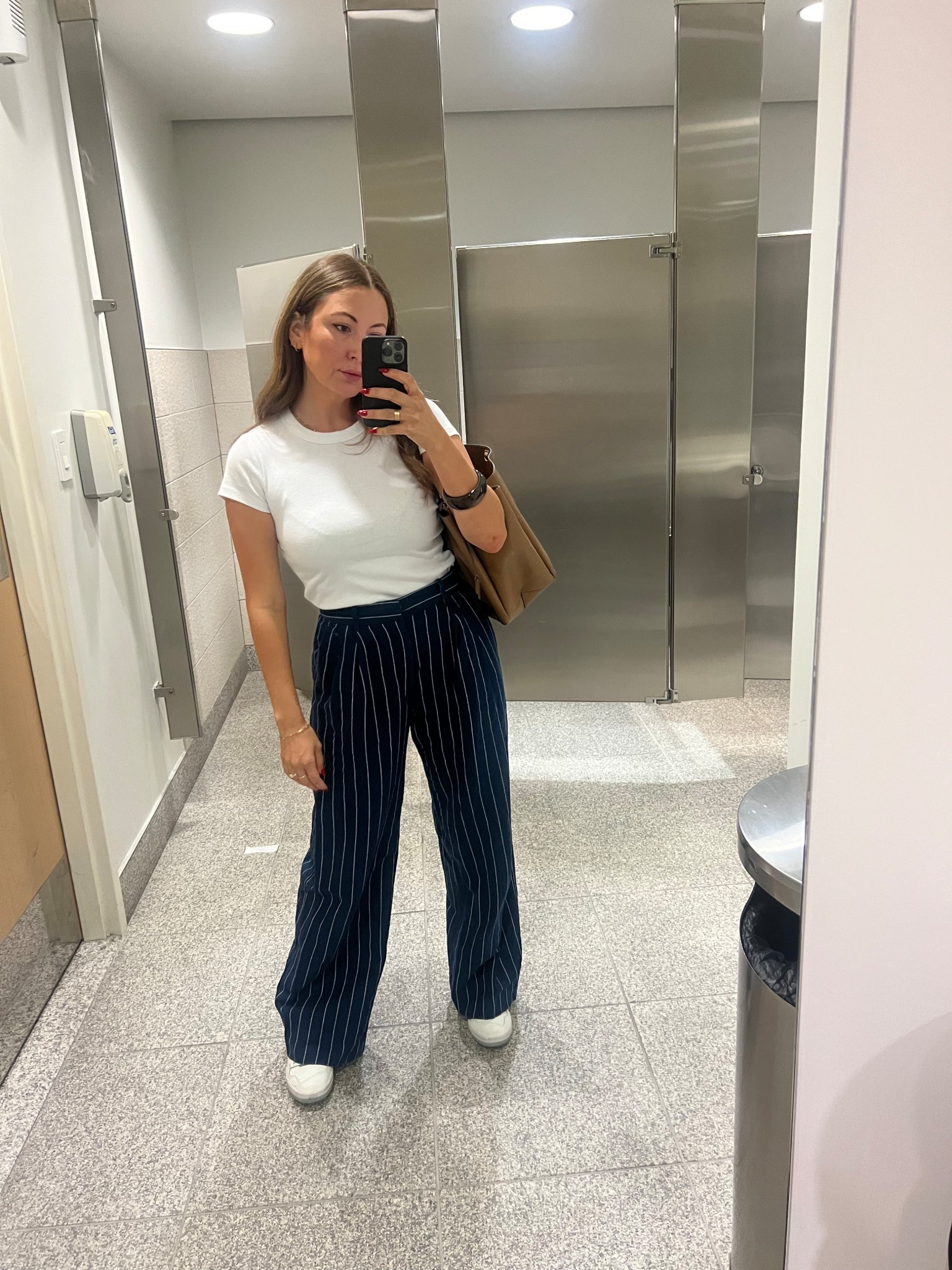 Old Navy Cropped White Ribbed T Shirt ON SALE 50% OFF + Gap High Rise Pleated Trousers + Nee Balance White Sneakers - Work Outfit / Fall Day Outfit / Business Casual  / LTK Workwear

#LTKFindsUnder100 #LTKSaleAlert #LTKFindsUnder50