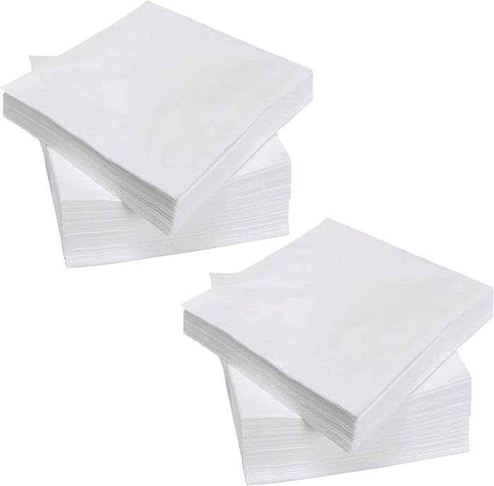 200 Count Napkins 2 Ply Plain White Beverage Napkins Disposable Four Fold Cocktails Paper Napkins... | Amazon (US)