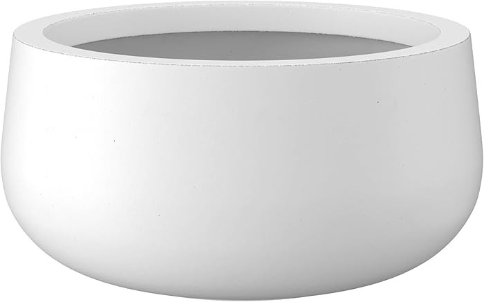 Kante 19.6" Dia Round Concrete Planter, Outdoor Indoor Garden Plant Pots with Drainage Hole and R... | Amazon (US)