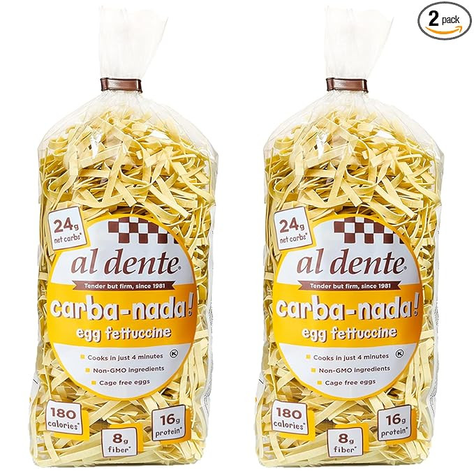 AL DENTE Carba-Nada Egg Fettuccine, Lower Carb, 16g High Protein, Cage Free Eggs, Non-GMO, Artisa... | Amazon (US)
