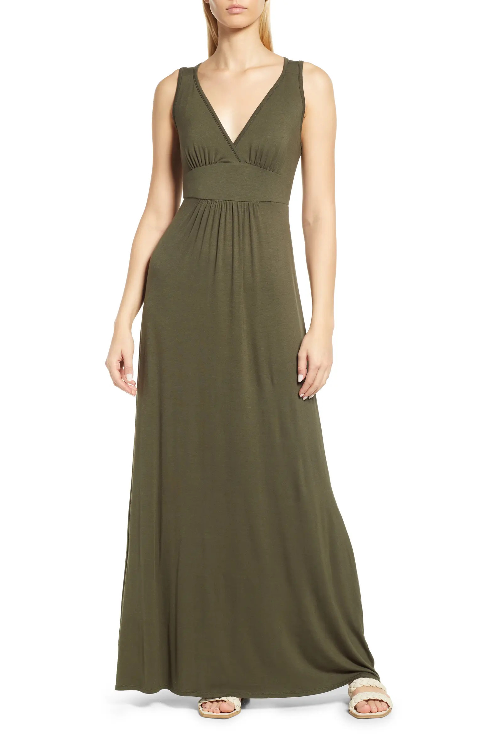 Loveappella V-Neck Jersey Maxi Dress (Women) | Nordstrom | Nordstrom