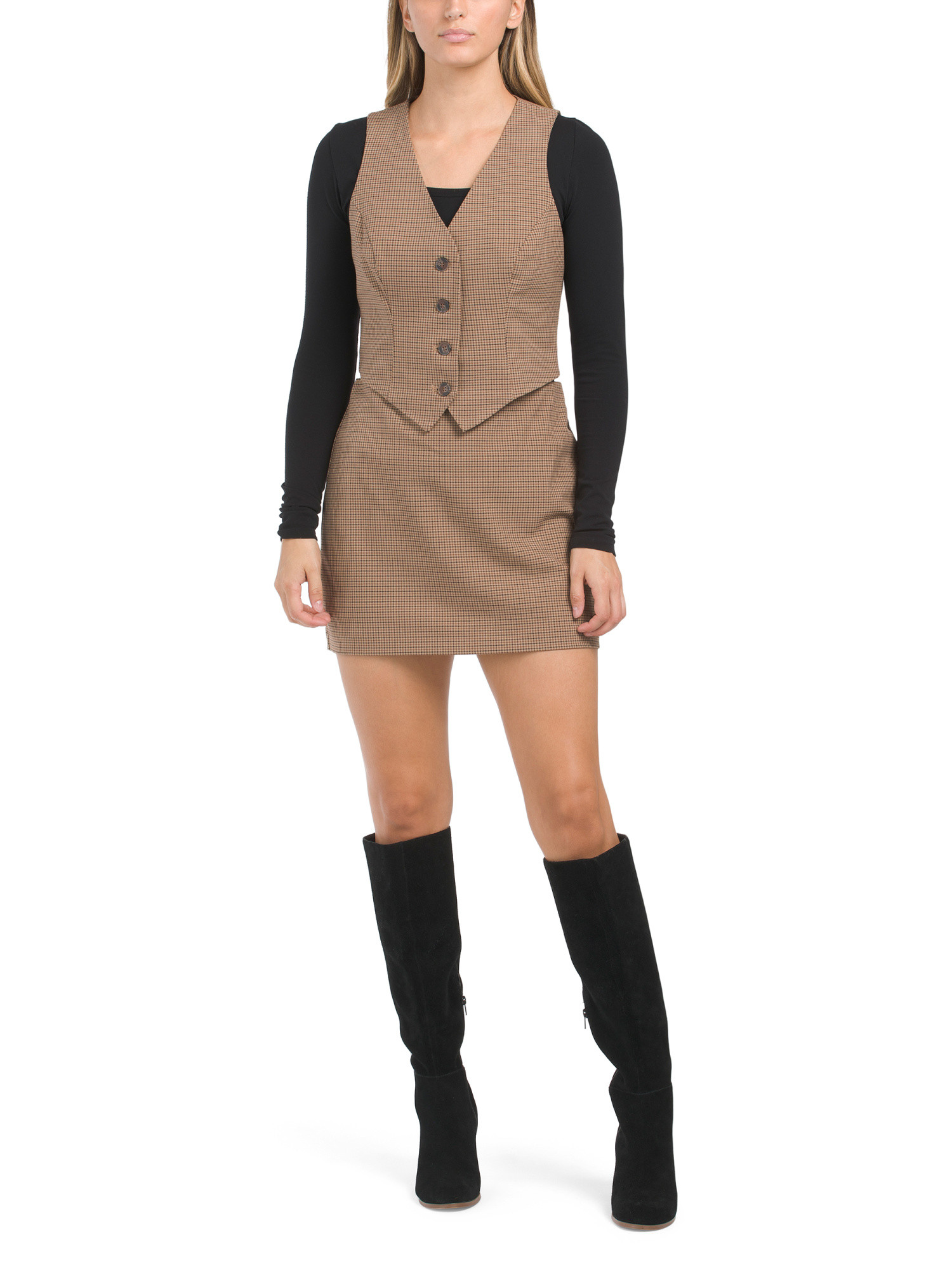 Plaid Vest And Mini Skirt Set | Marshalls