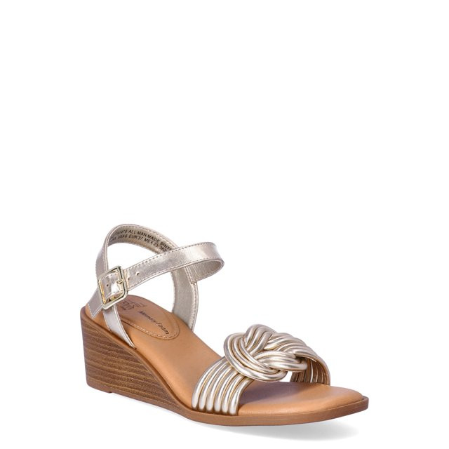 Time and Tru Women's Knot Wedge Sandals - Walmart.com | Walmart (US)