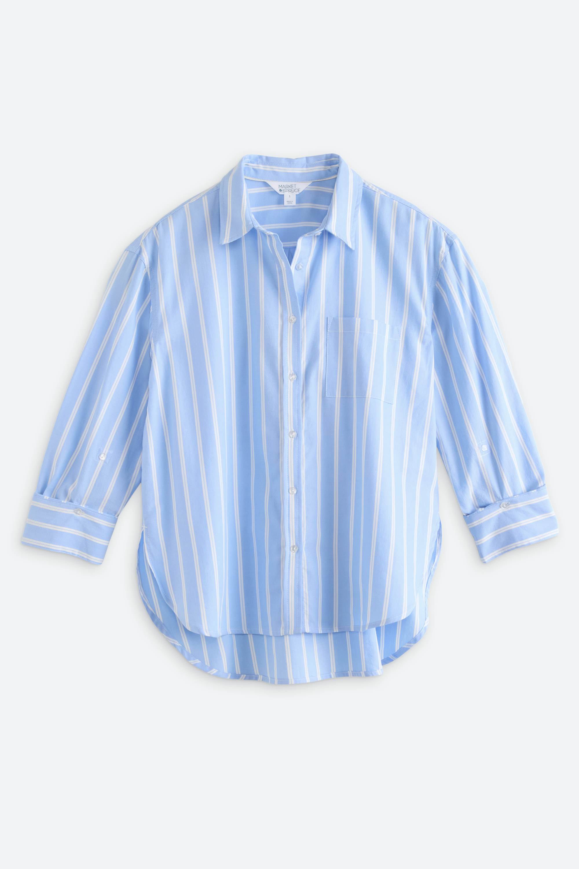 Clara Oversized Drapey Cotton Adjustable Button Down Shirt | Stitch Fix