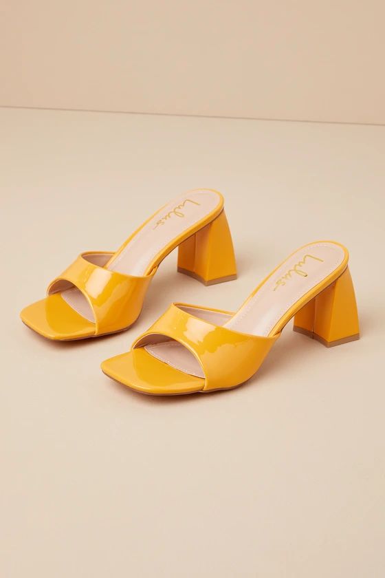 Vivendel Cantelope Patent High Heel Slide Sandals | Lulus