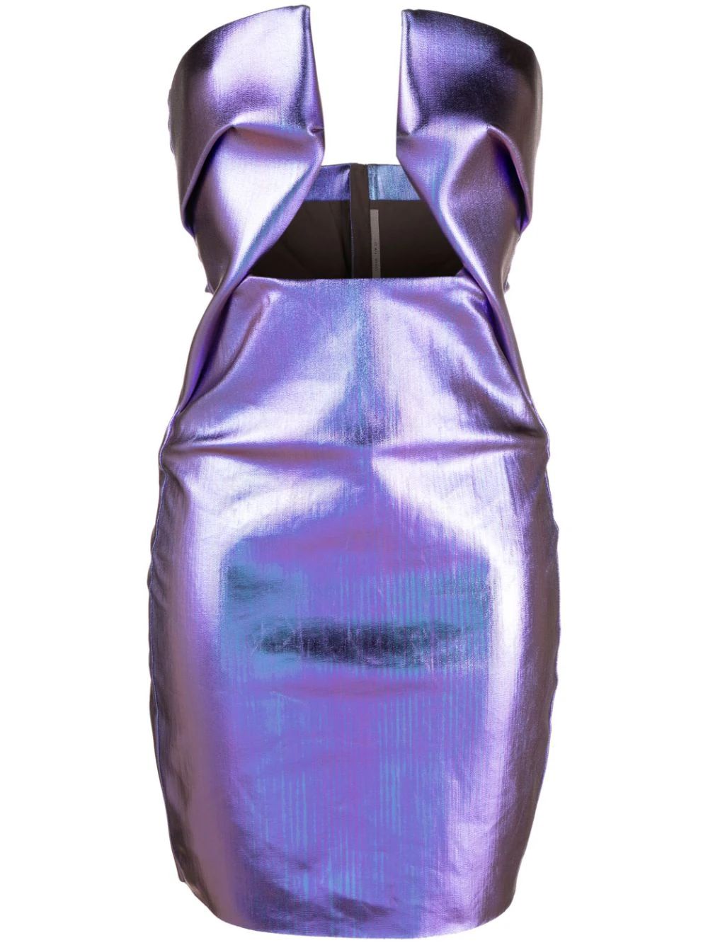 Rick Owens metallic-finish cut-out Minidress - Farfetch | Farfetch Global