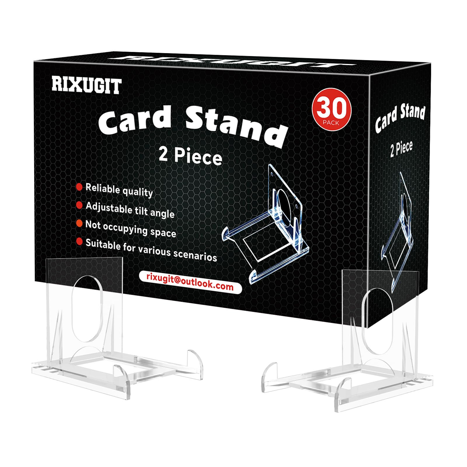 30-Pack 2-Piece Card Display Stands - Small Stand for Card Holder, Card Stand, baseball card stan... | Amazon (US)
