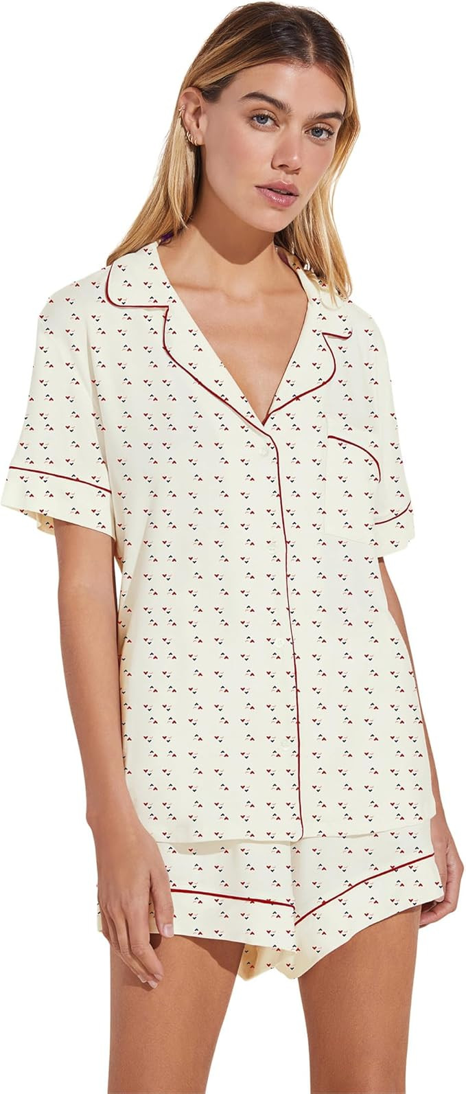 Eberjey Gisele Printed The Relaxed Short PJ Set for Women - Short Sleeves, All Over Polka Dots an... | Amazon (US)