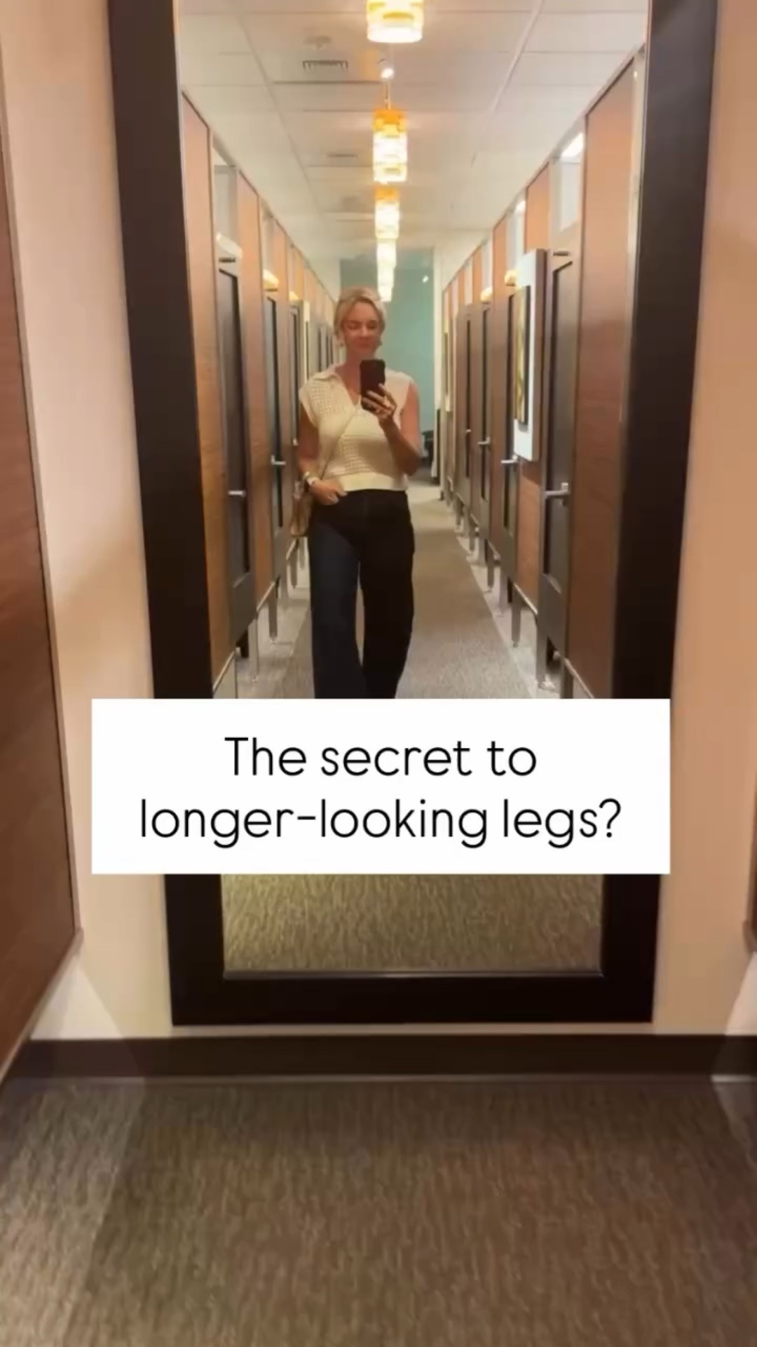 You don’t need sky-high heels to elongate your legs— you just need smart styling. 

1) Go high-rise. High-waisted pants or skirts visually lenghten your frame instantly. 
2) Monochrome Magic. Wearing one color from top to bottom keeps the eye moving, creating a seamless line. 
3) Pointed toes or nude tones. Both give the illusion of extra inches without sacrificing comfort. 

Longer-looking legs, no heels required.