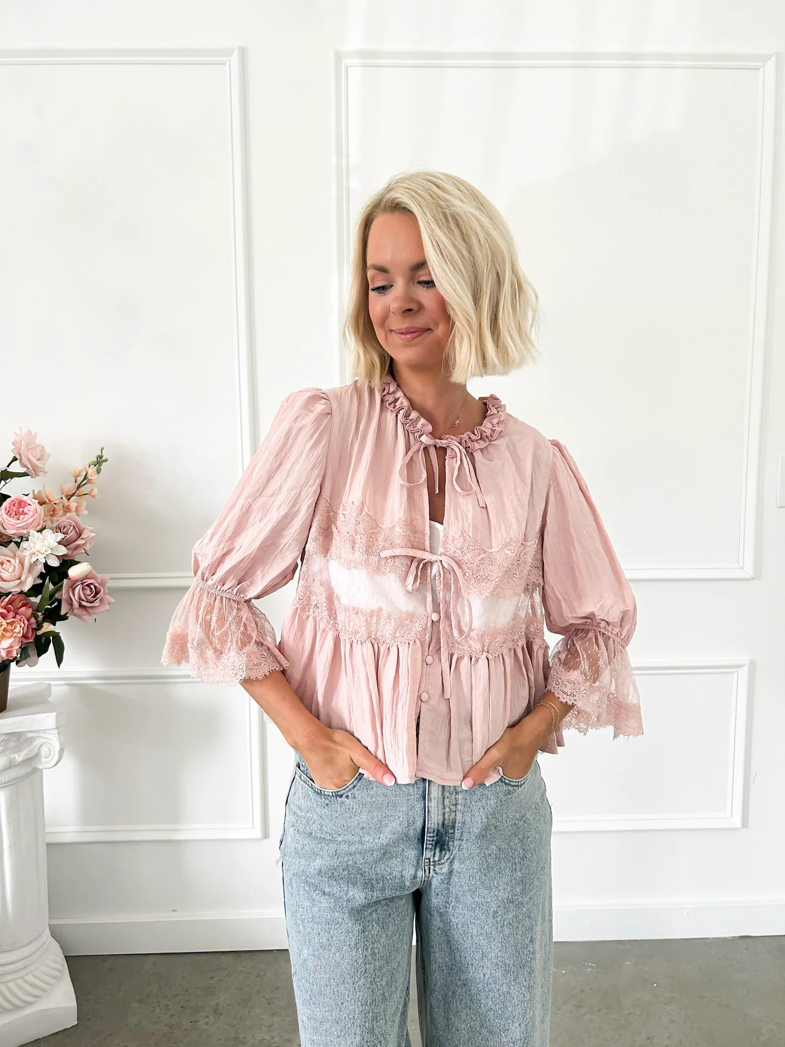 Briar Bloom Lace Mauve Top | Flourish in Frills