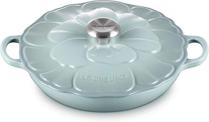 Le Creuset Signature Enameled Cast Iron Petal Braiser, 2.25qt., Sea Salt | Amazon (US)