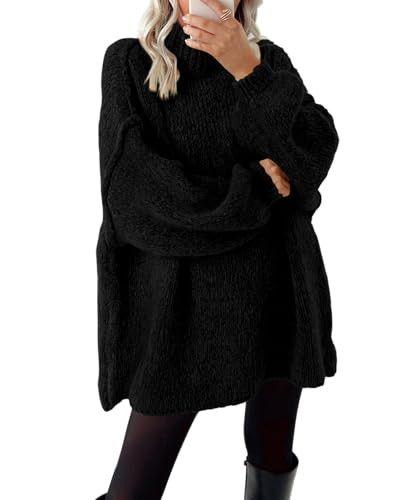 BTFBM Sweaters for Women Fall 2025 Long Sleeve Mock Neck Cable Knit Oversized Sweater Pullover To... | Amazon (US)