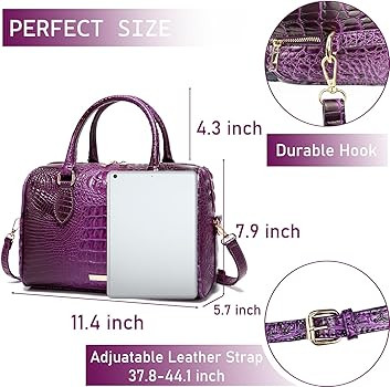 Top-Handle Crocodile Purses For Women Crossbody Leather Bags Trendy Large Capacity Tote with Shou... | Amazon (US)