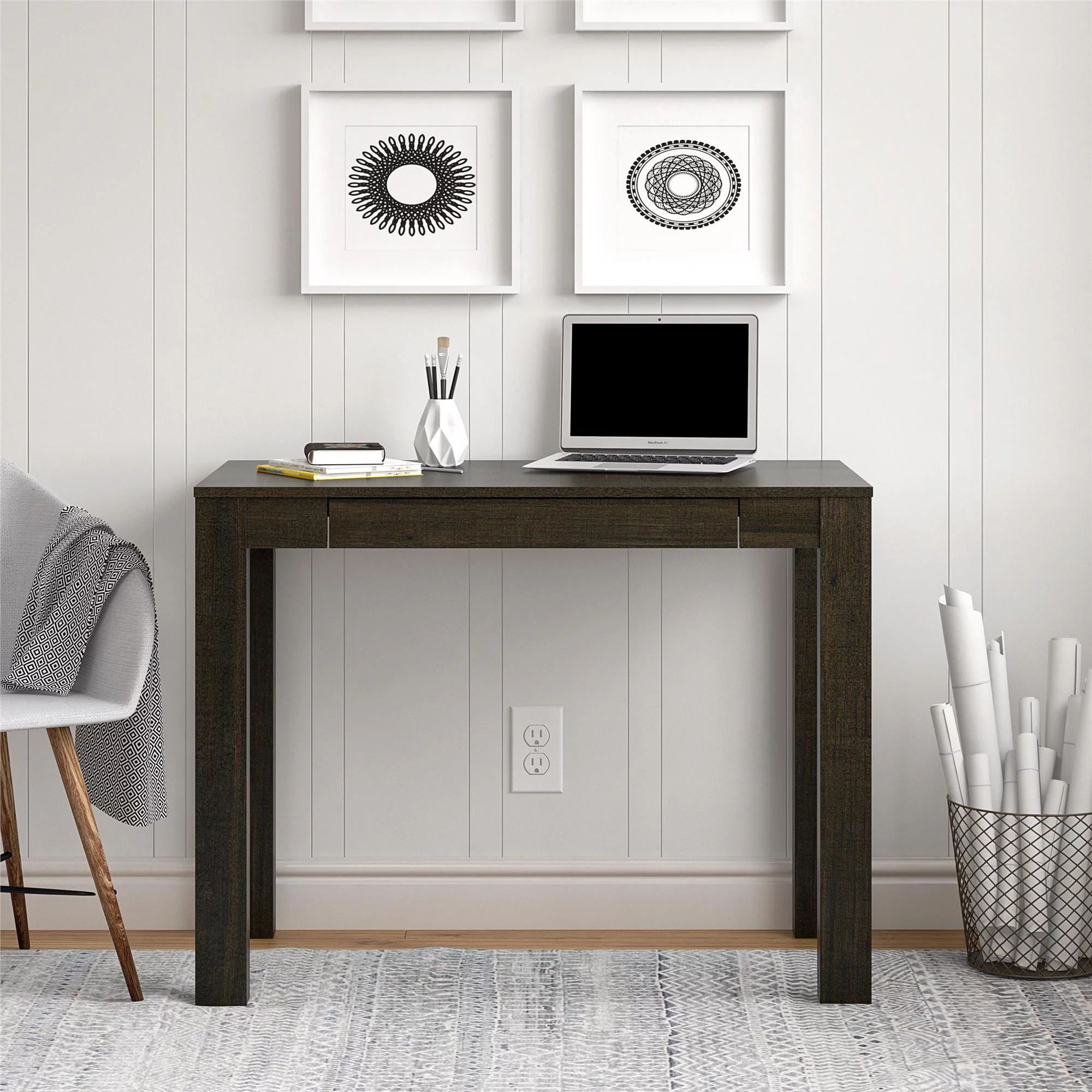 Mainstays Parsons Office Living Room Desk, Espresso Finish | Walmart (US)