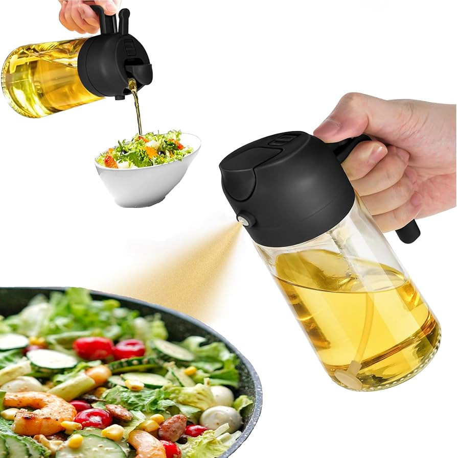 Oil Sprayer for Cooking,2 in 1 Olive Oil Dispenser and Oil Sprayer 470ml Olive Oil Spritzer,Oil S... | Amazon (US)