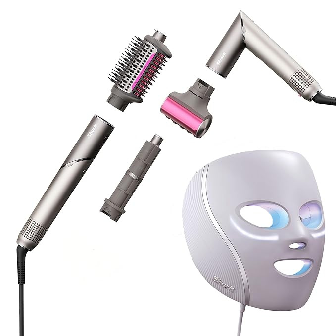 Shark CryoGlow Lilac Chill LED Face Mask + FlexFusion Hair Dryer Bundle with Fusion Hair Brush, C... | Amazon (US)