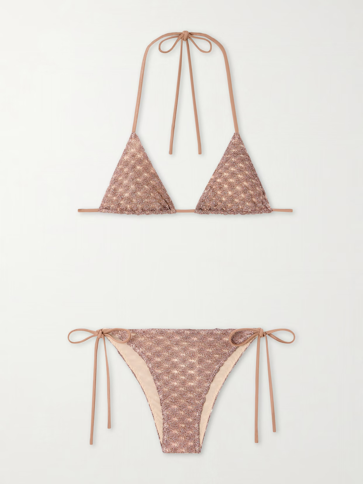 Missoni - Metallic Crochet-knit Bikini - Brown | NET-A-PORTER (US)