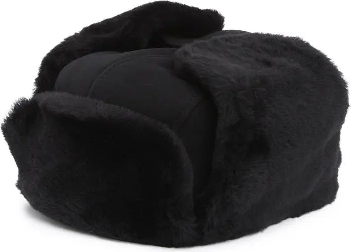 UGG Suede Genuine Shearling Trapper Hat | Nordstrom Rack