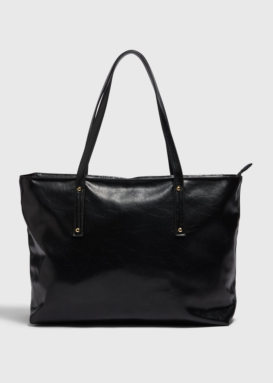 Black Soft PU Tote Bag - One Size | Matalan (UK)