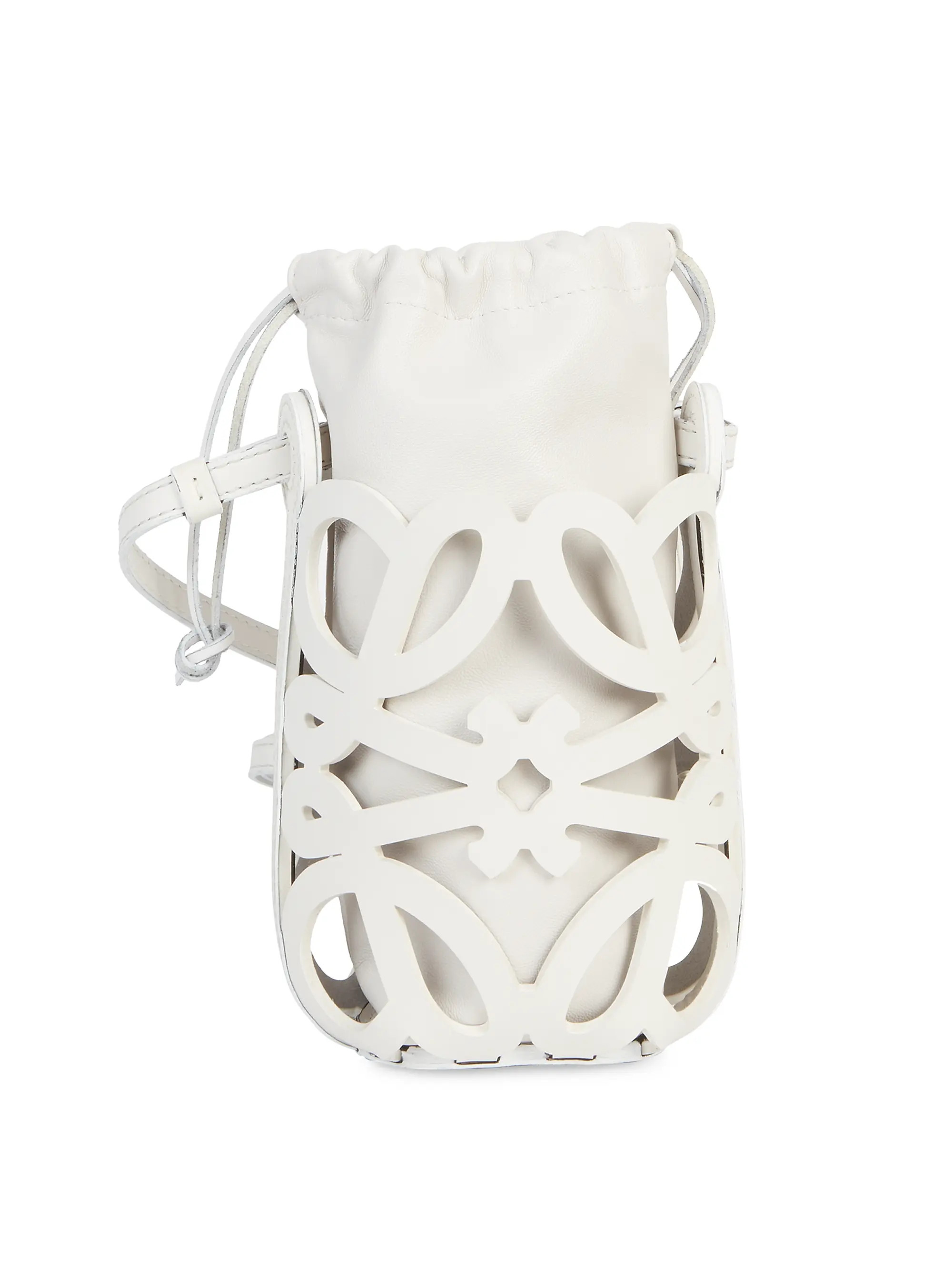Shop LOEWE Anagram Cutout Monogram Leather Shoulder Pouch | Saks Fifth Avenue | Saks Fifth Avenue
