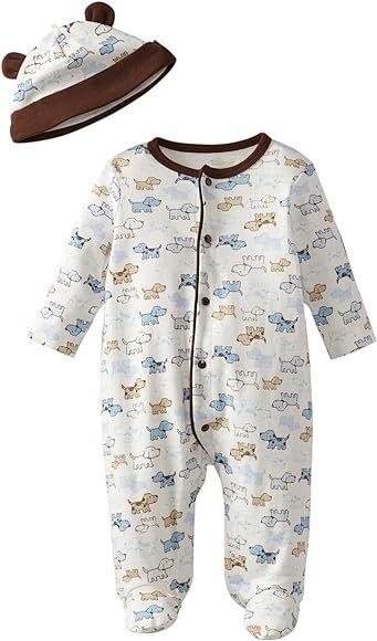 Little Me Baby Boys' Footie and Hat | Amazon (US)
