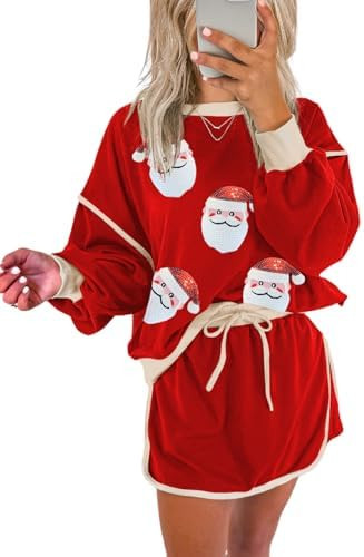 Ecosunny 2 Piece Sets for Women Casual Tracksuit Sweatshirt Waist Skirted Skorts Matching Set Lou... | Amazon (US)