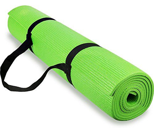 Spoga 1/4-Inch Anti-Slip Exercise Yoga Mat with Carrying Strap, Dark Green | Amazon (US)