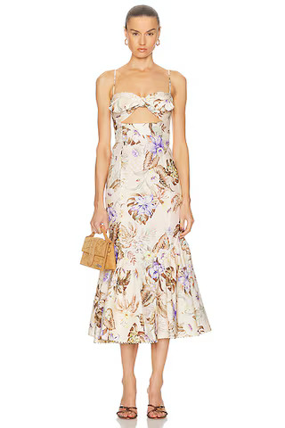 Coco Tie Front Midi Dress | FWRD 