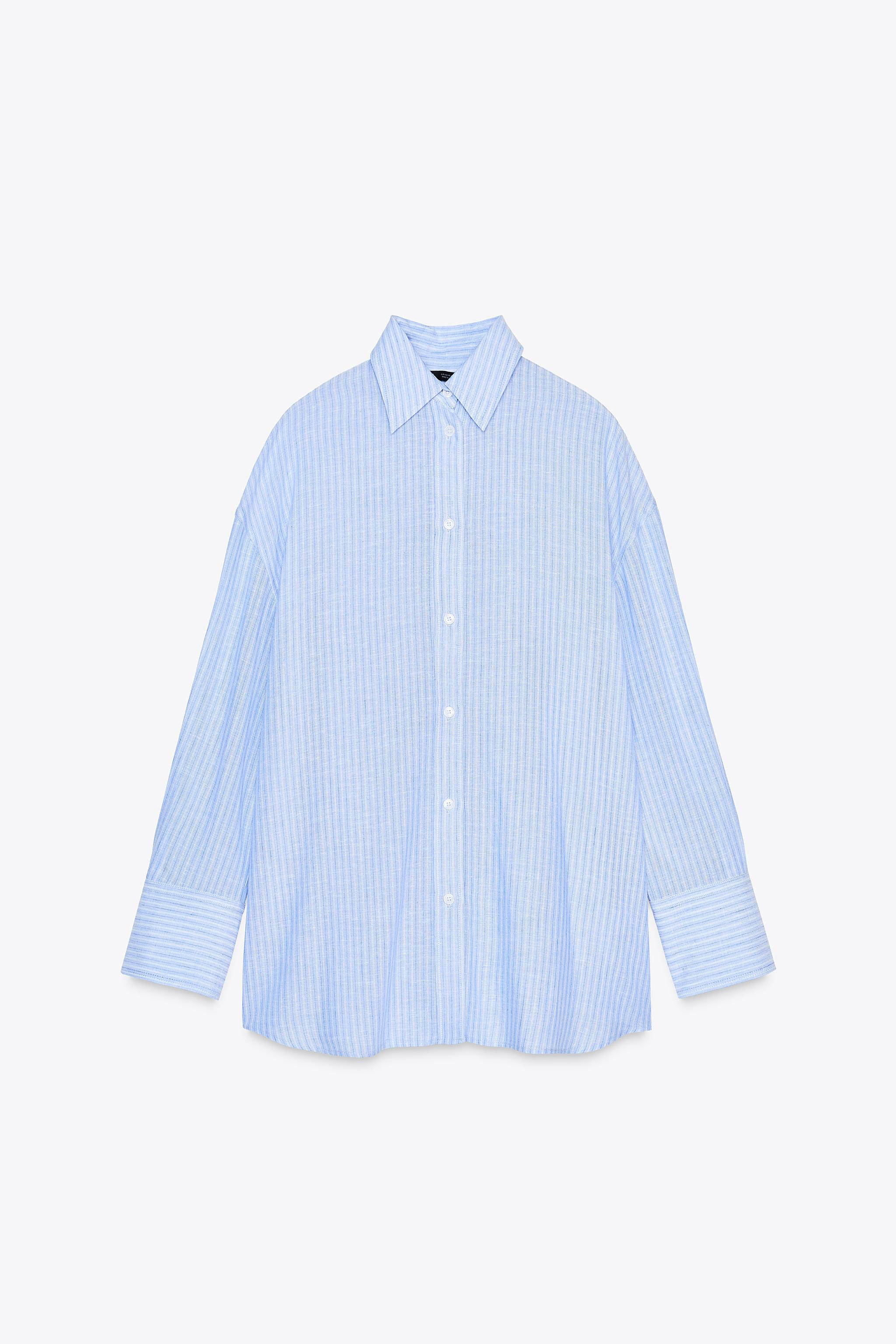OVERSIZE STRIPED SHIRT WITH BACK VENTS AND TIES | Zara US