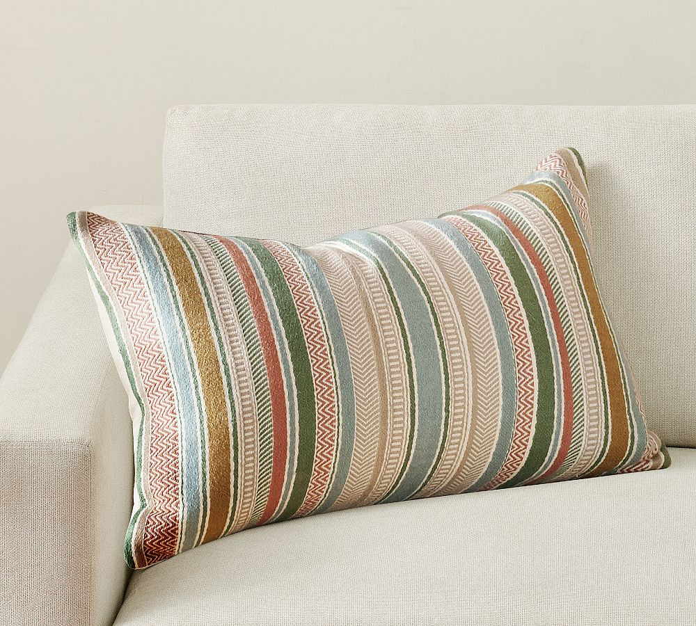 Kravet Reed Stripe Lumbar Pillow | Pottery Barn (US)
