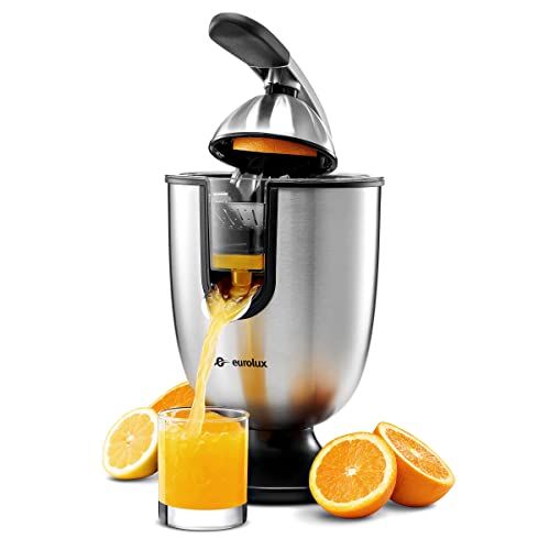 Eurolux Electric Citrus Juicer Squeezer, for Orange, Lemon, Grapefruit, Stainless Steel 160 Watts... | Amazon (US)