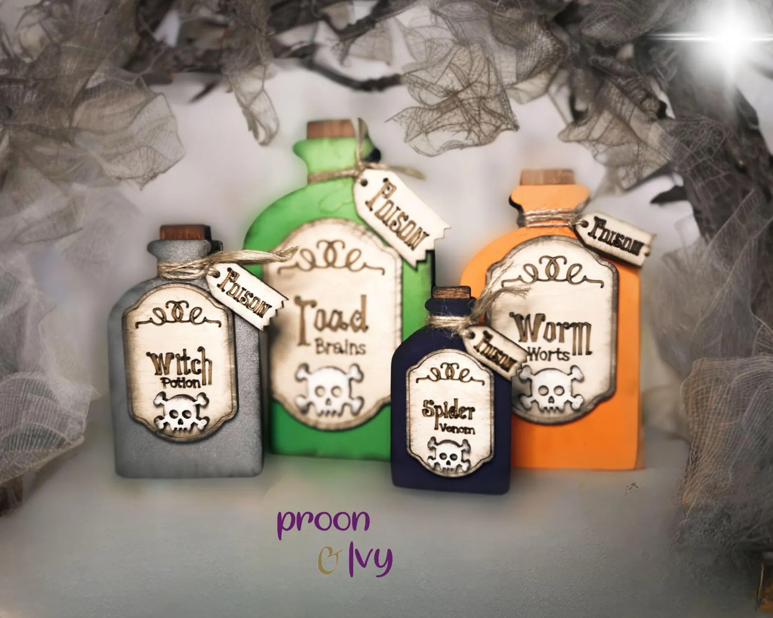 Wooden Halloween Decorations, Potion Bottle Decor, Halloween Potion Bottles - Etsy | Etsy (US)